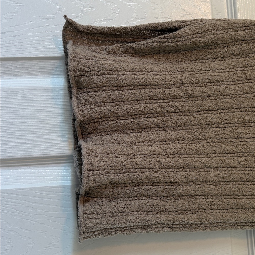 Ribbed Sleeveless Knit Tank in Taupe Brown - Picture 7 of 9